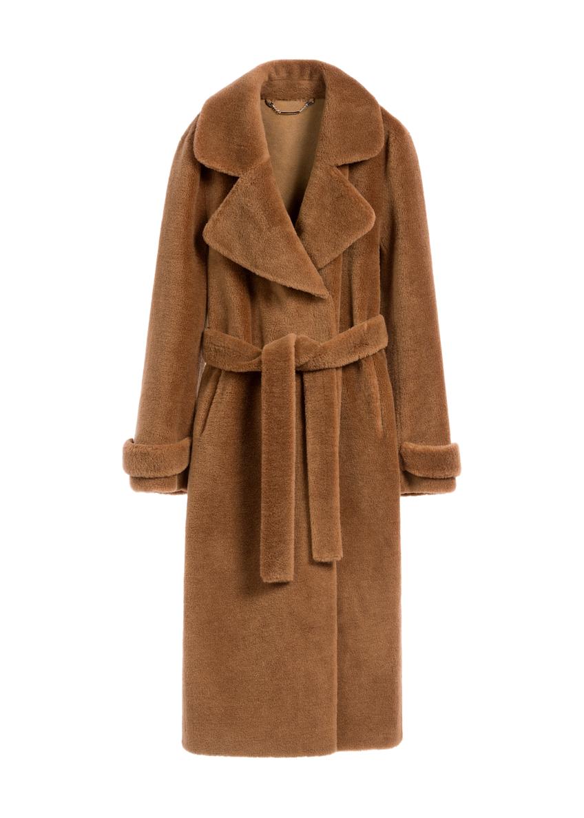 Жіноче довге вовняне коричневе хутро FUTDW-0019A-24(Z25)