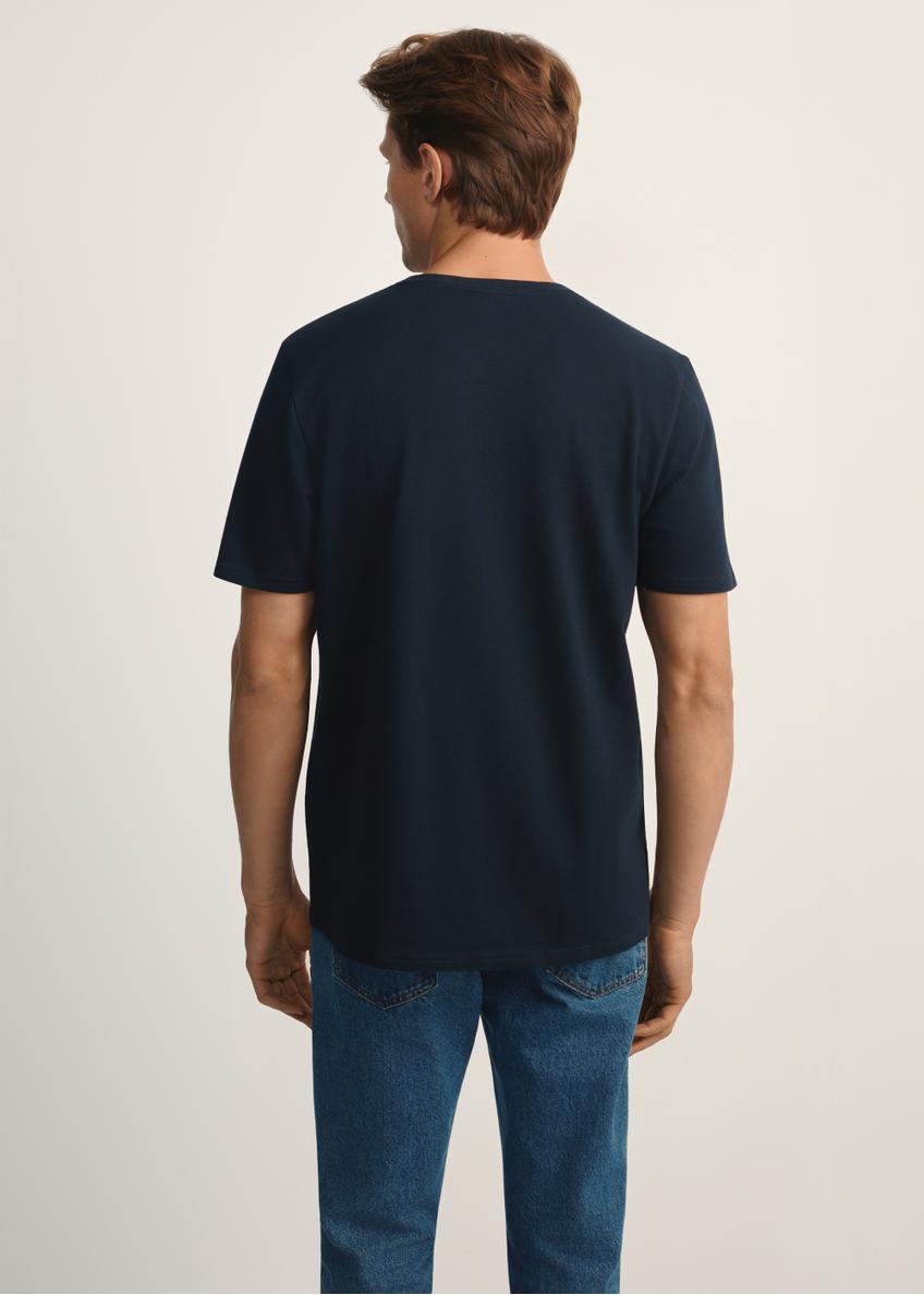 Чоловіча бавовняна футболка темно-синього кольору TSHMT-0129-68(Z25)