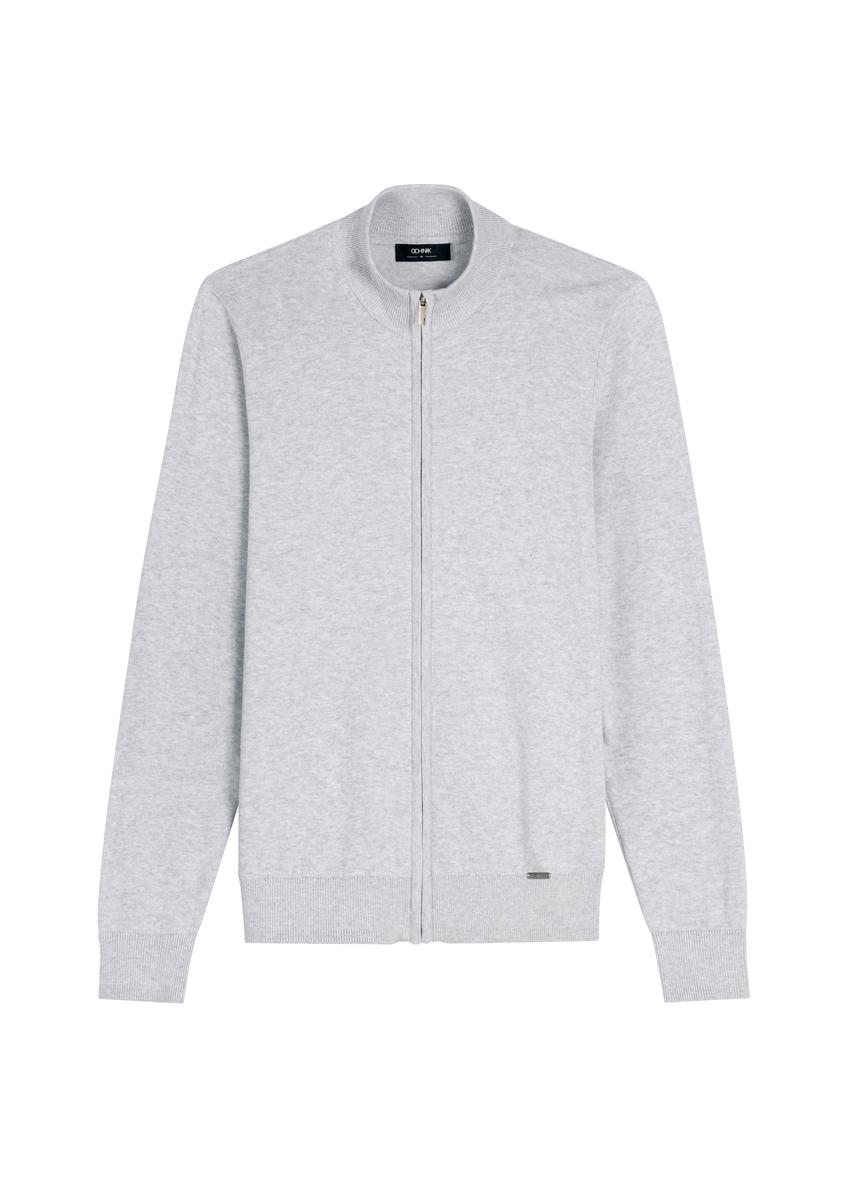 Світло-сірий чоловічий светр на блискавці SWEMT-0190-9A(W26)