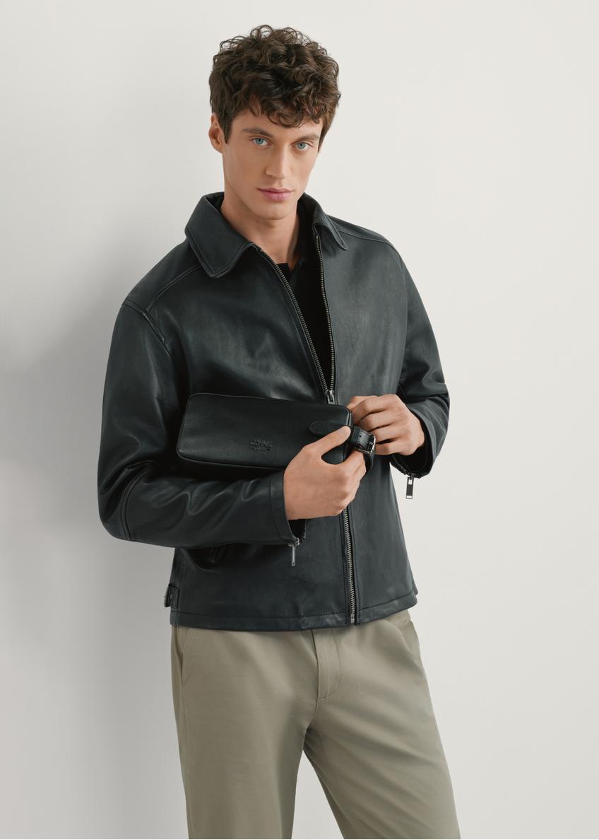 Чорна чоловіча шкіряна косметичка TORMS-0412R-9I(W26)