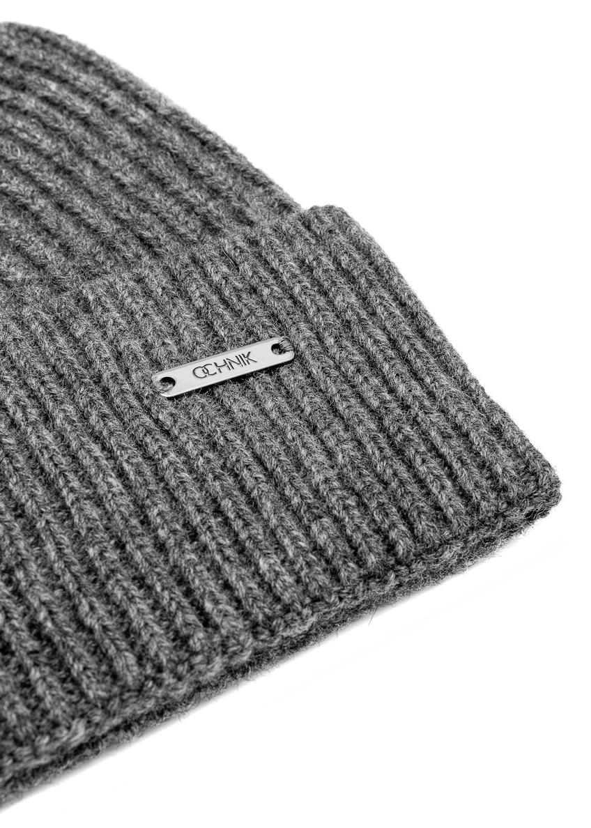 Сіра вовняна чоловіча шапка CZAMT-0085-96 (Z25)
