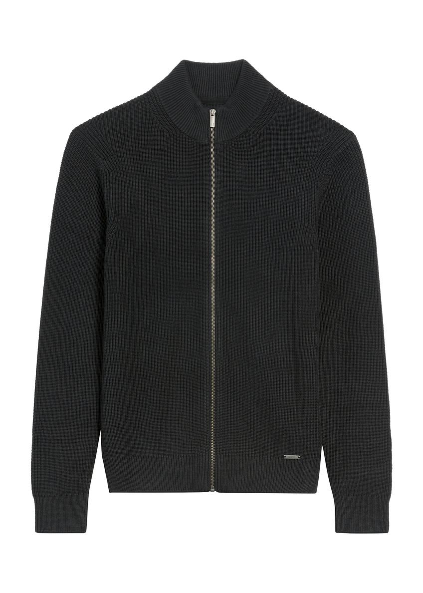 Чорний чоловічий кардиган на блискавці SWEMT-0176-99(Z25)