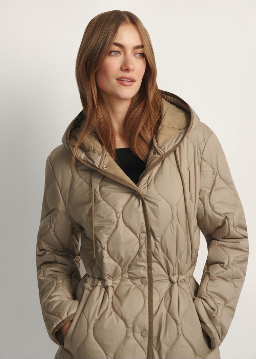 Темнобежева жіноча стьобана куртка KURDT-0654-1B(W26)