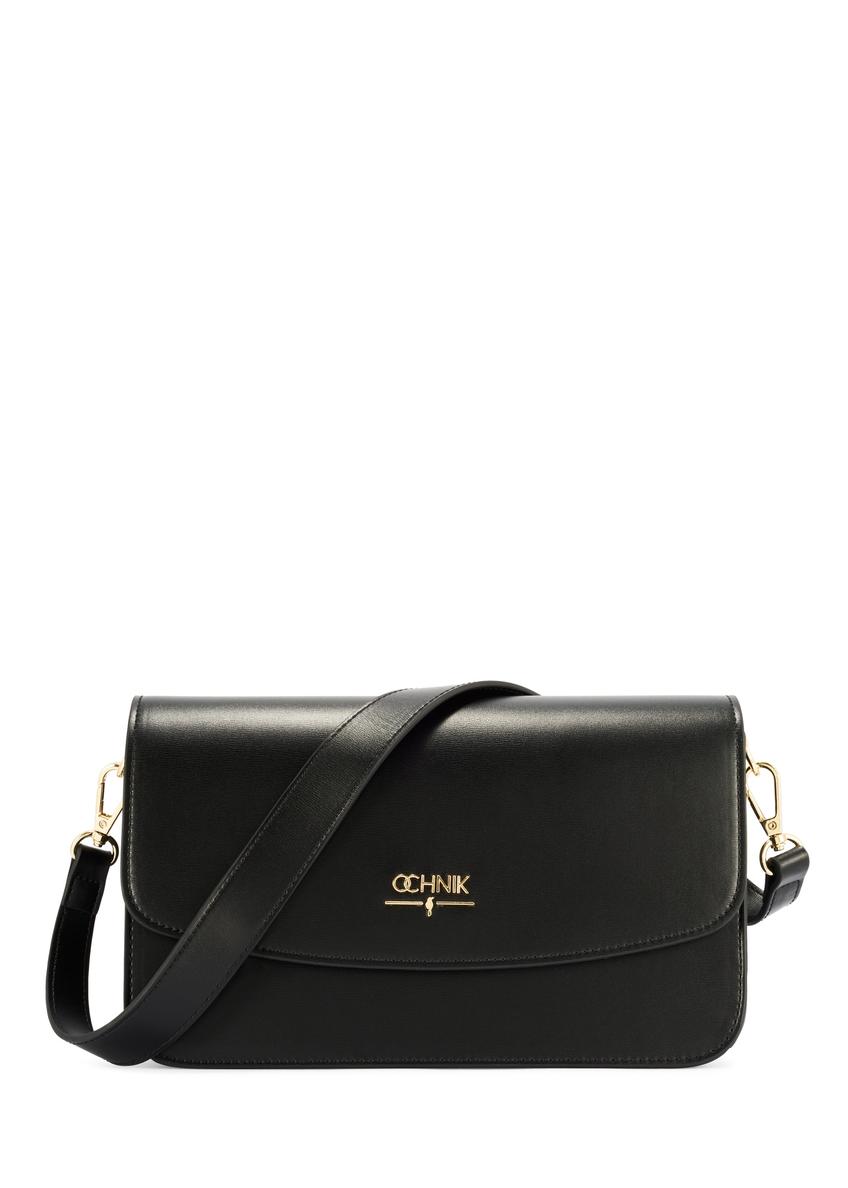 Чорна жіноча сумка зі штучної шкіри TOREC-1081-99(W26), вигляд виробу спереду на білому тлі.