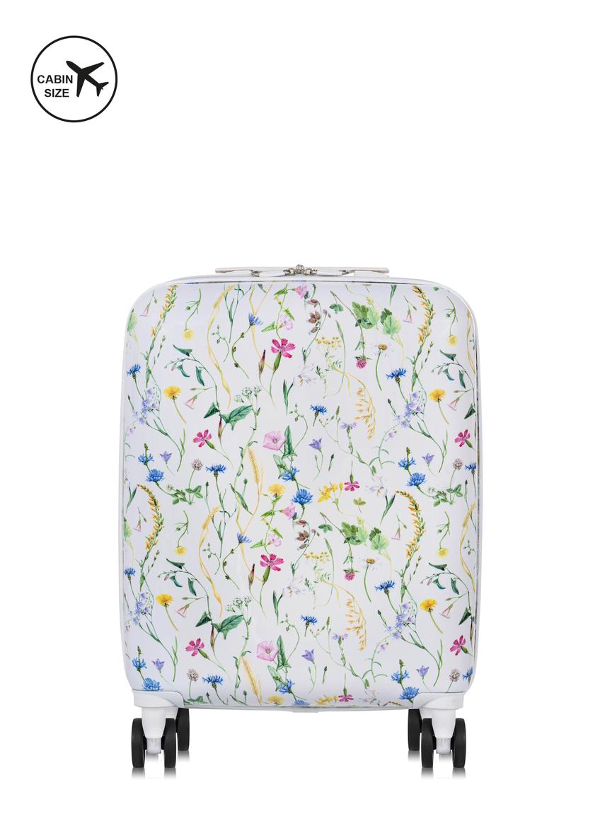 Валіза маленька з принтом на колесах WALAB-0075-15-19(W25)