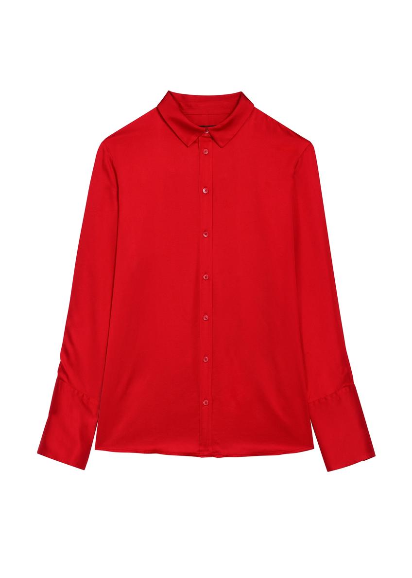 Червона жіноча сорочка з віскози KOSDT-0183-4B(W26)