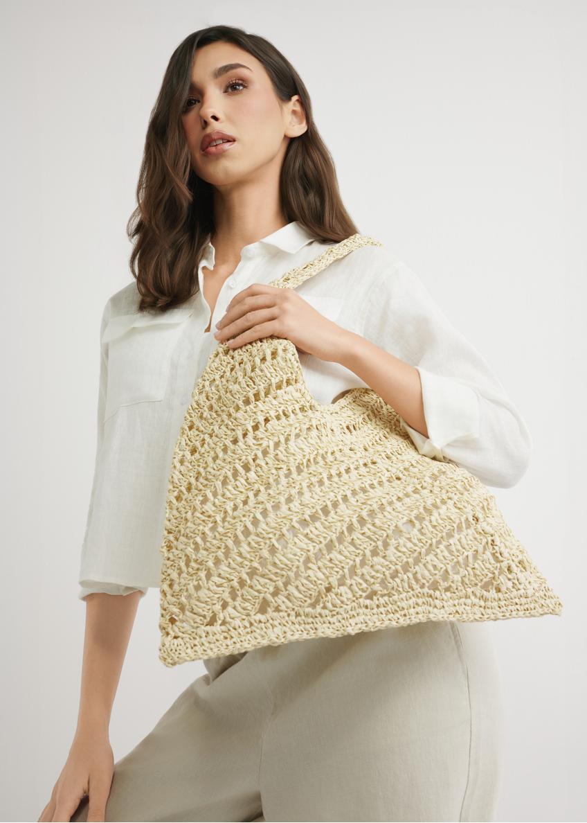 Бежева жіноча сумка з натуральної соломки TOREC-1220-1E(W26)