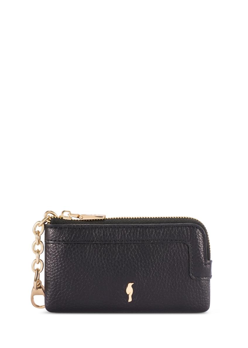 Малий жіночий шкіряний гаманець чорного кольору PORES-0979R-9I(W26)