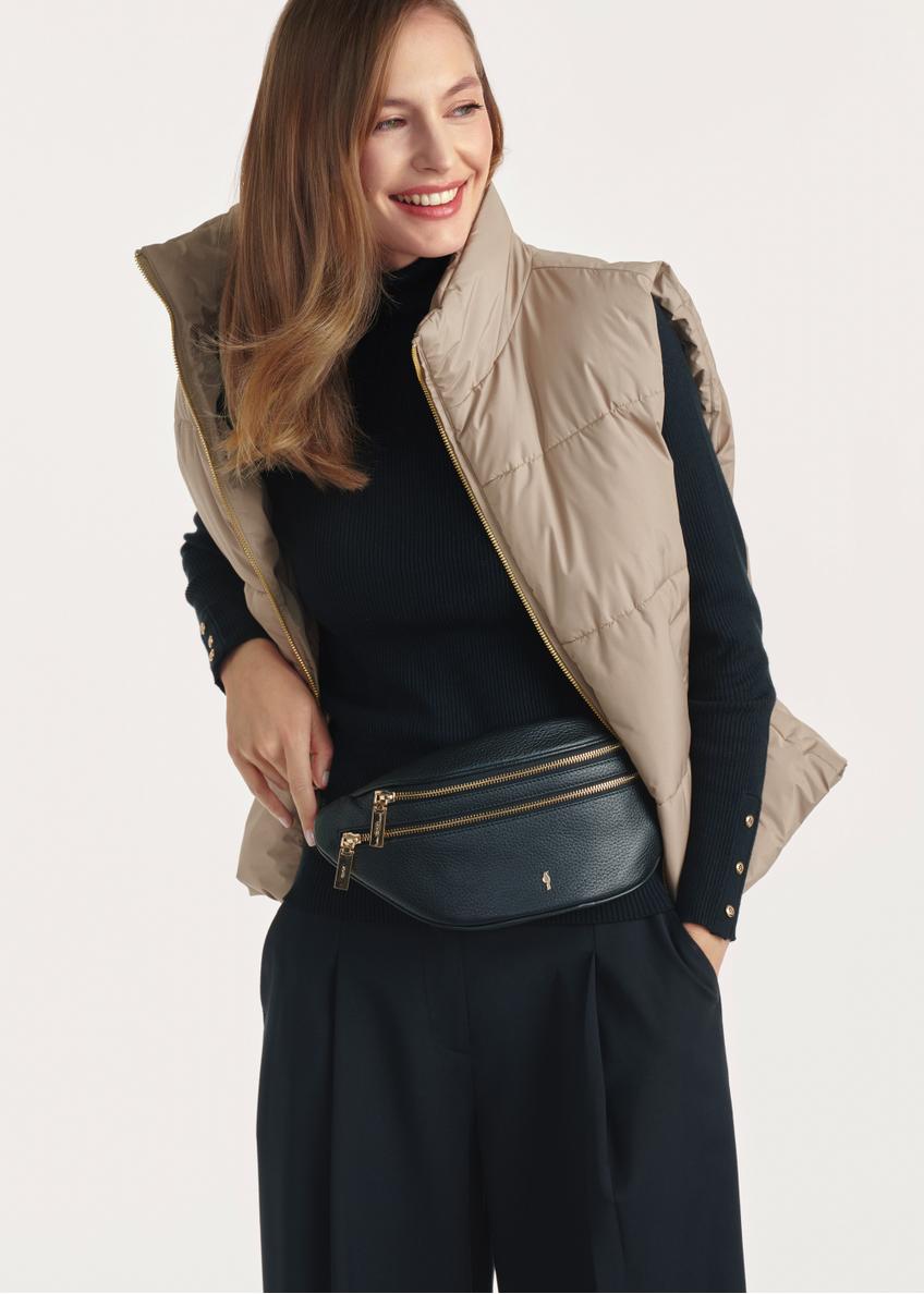 Чорна жіноча шкіряна поясна сумка TORES-0721D-99(Z25)