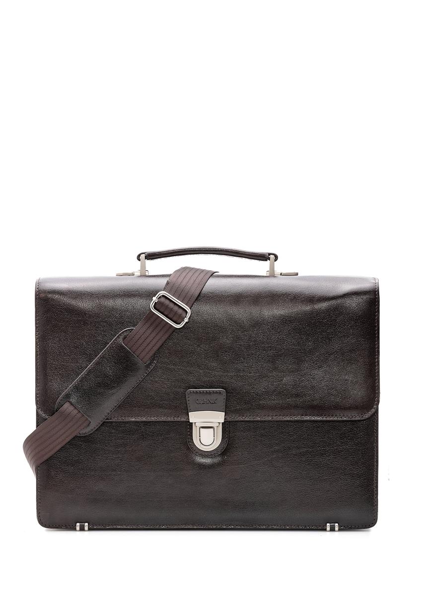 Чоловічий шкіряний портфель TORMS-0478-89(Z25), вигляд виробу спереду на білому тлі.