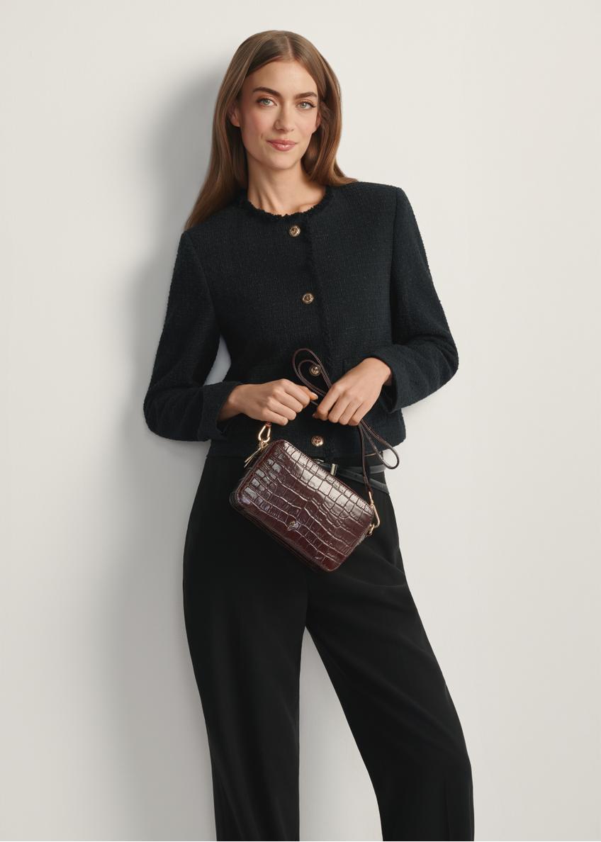 Мала коричнева шкіряна сумка кроко TORES-1231-1H(W26)