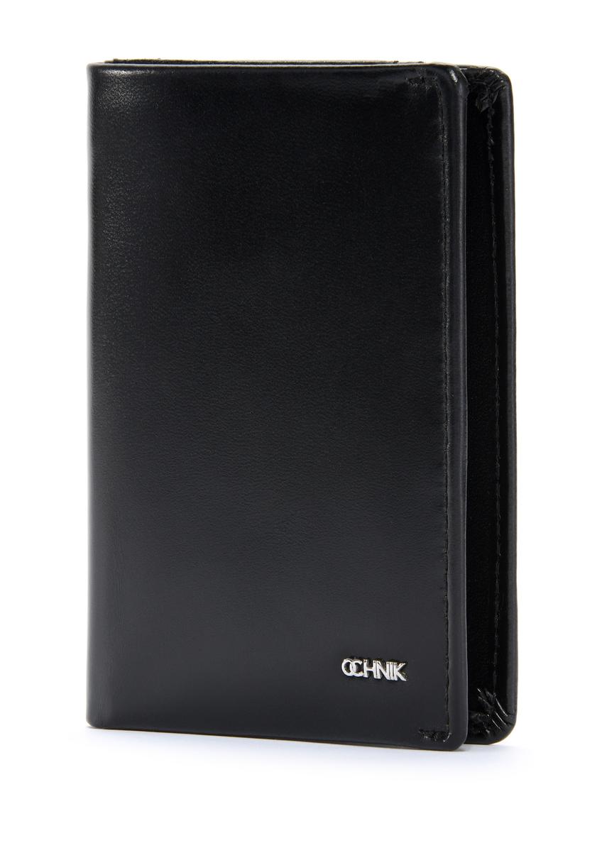 Mały czarny skórzany portfel męski PORMS-0644-99(W25)