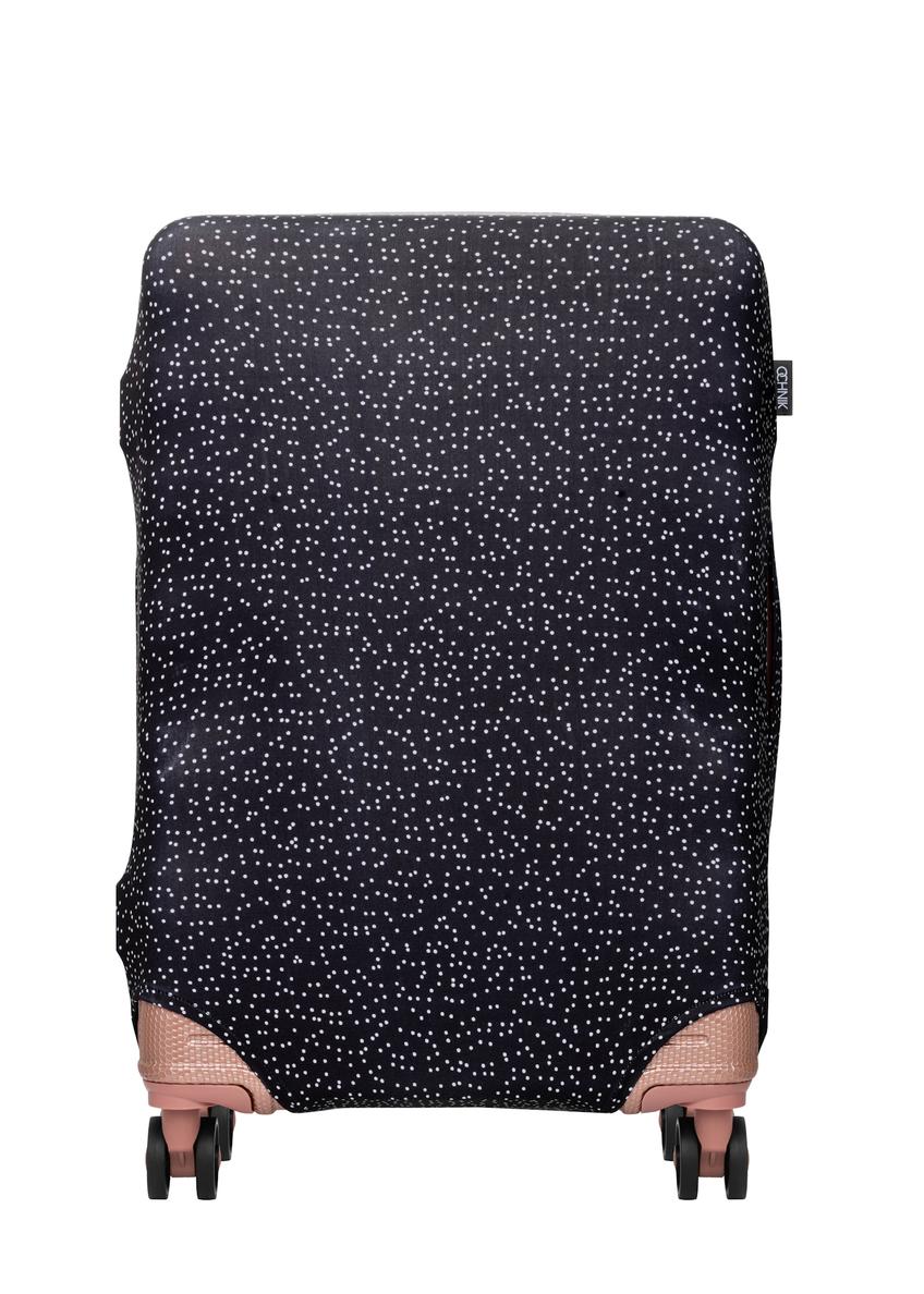Чохол для валізи середнього розміру в горошок AW-013-0007-9P-M(W26), вигляд виробу спереду на валізі.