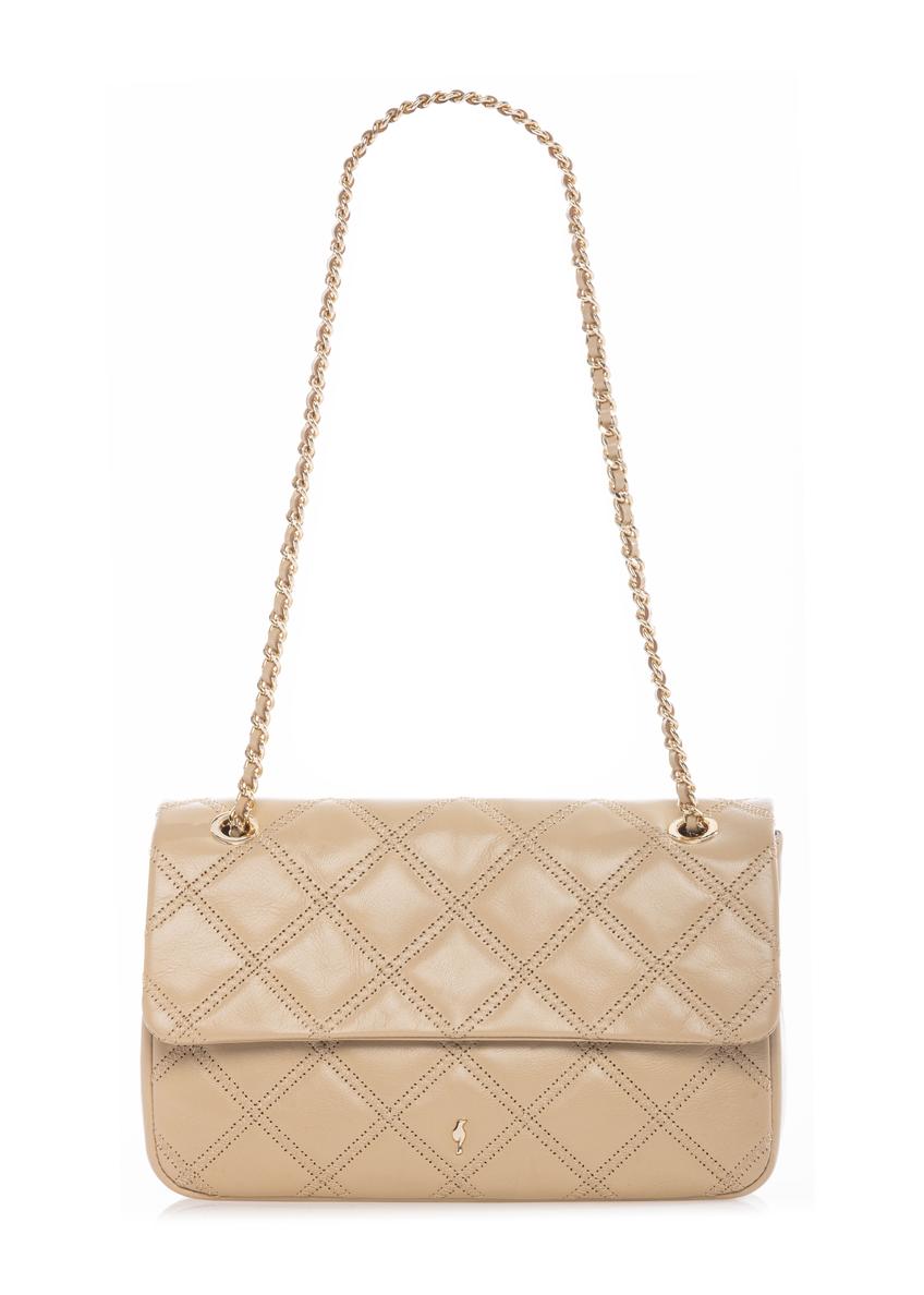 Бежева жіноча шкіряна сумка з ланцюжком TORES-1110-1B(W26)