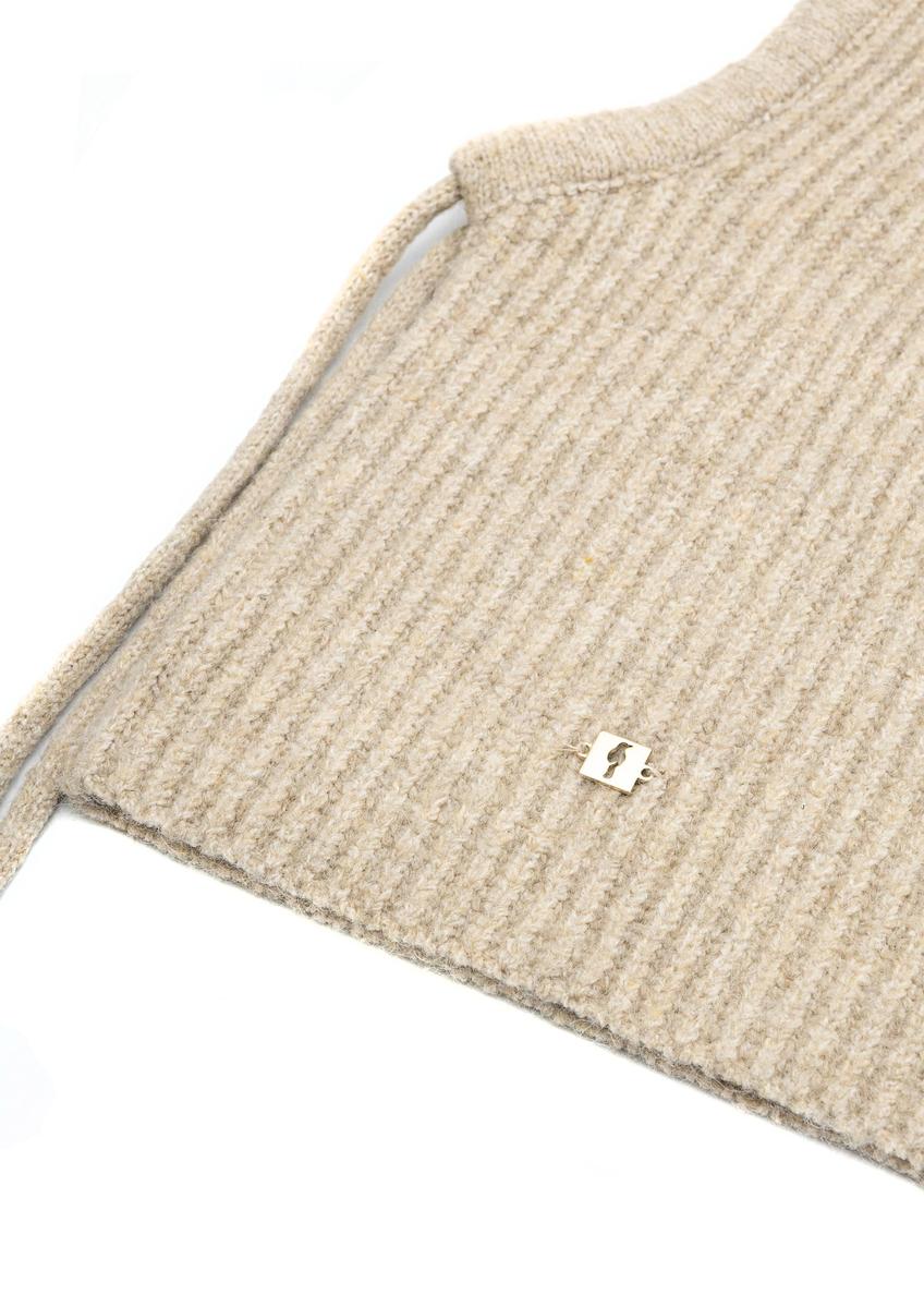 Бежевий жіночий комін з капюшоном SZADT-0215-80(Z25)