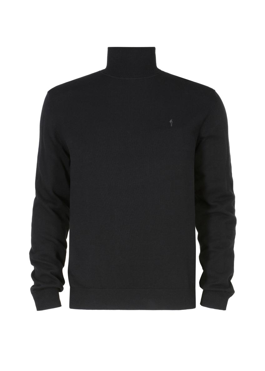 Czarny sweter męski z golfem SWEMT-0095A-99(Z23)-03