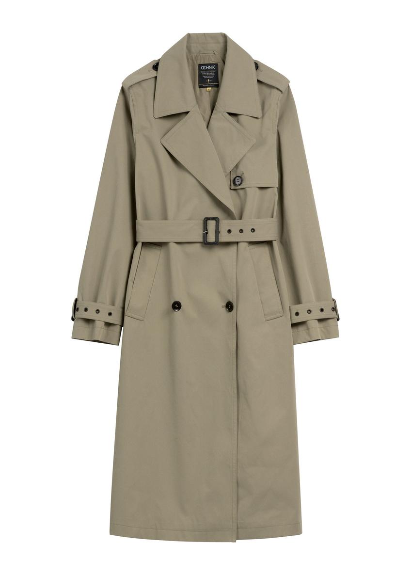 Довгий шавлієвий жіночий плащ KURDT-0512-8F(W26)