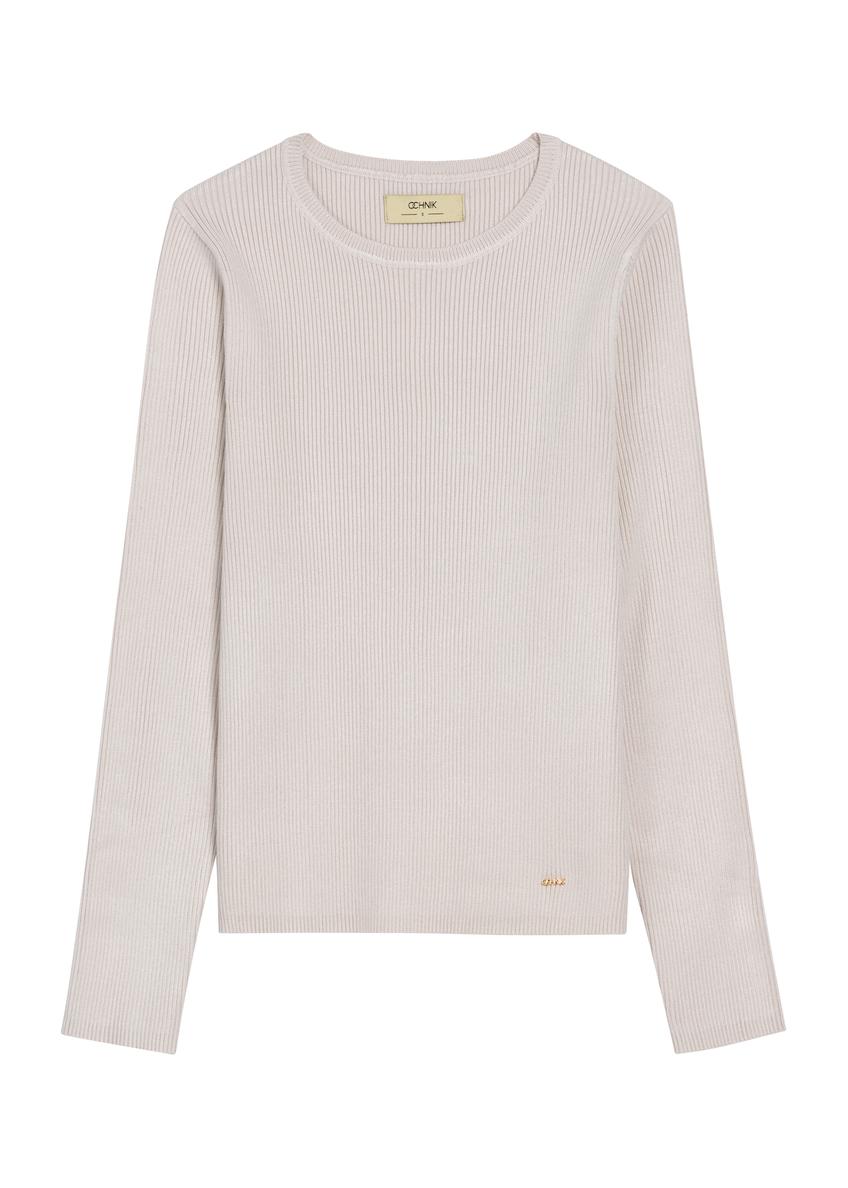 Світло-бежевий жіночий лонгслів LSLDT-0028-80(Z25)