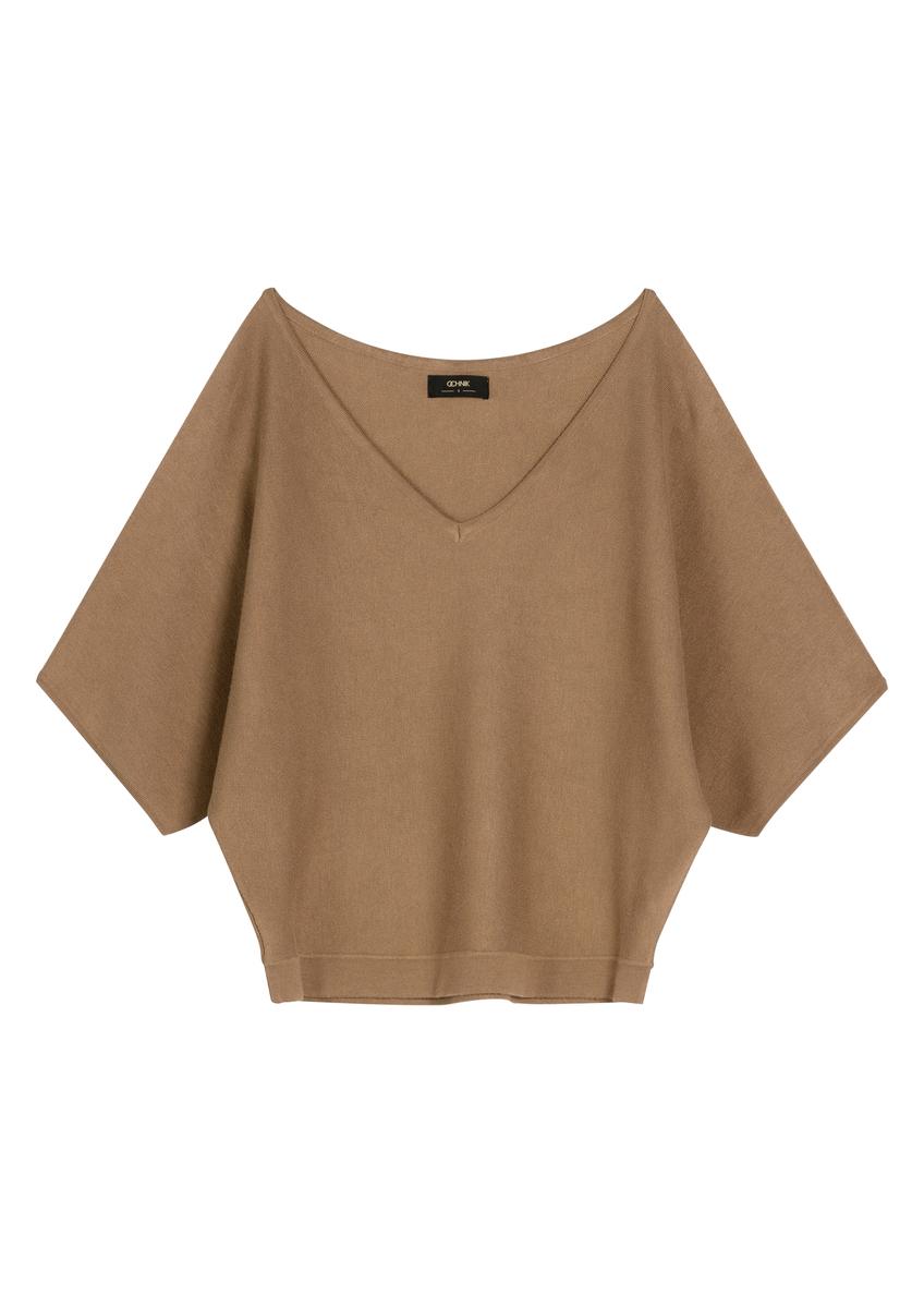 Жіноча блузка кольору кемел BLUDT-0201-1D(W26)