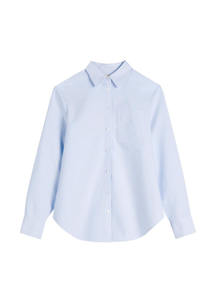 Жіноча бавовняна сорочка в смужку KOSDT-0184-7A(W26)