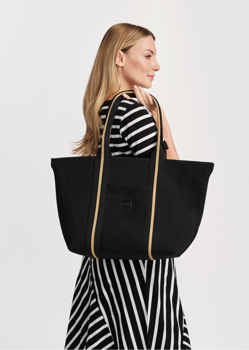 Czarna torebka shopper damska TOREN-0311-99(W25)