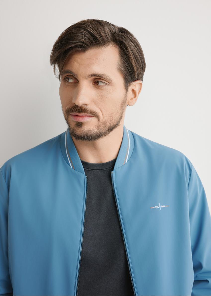 Чоловіча блакитна нейлонова куртка KURMT-0416-7C(W26)