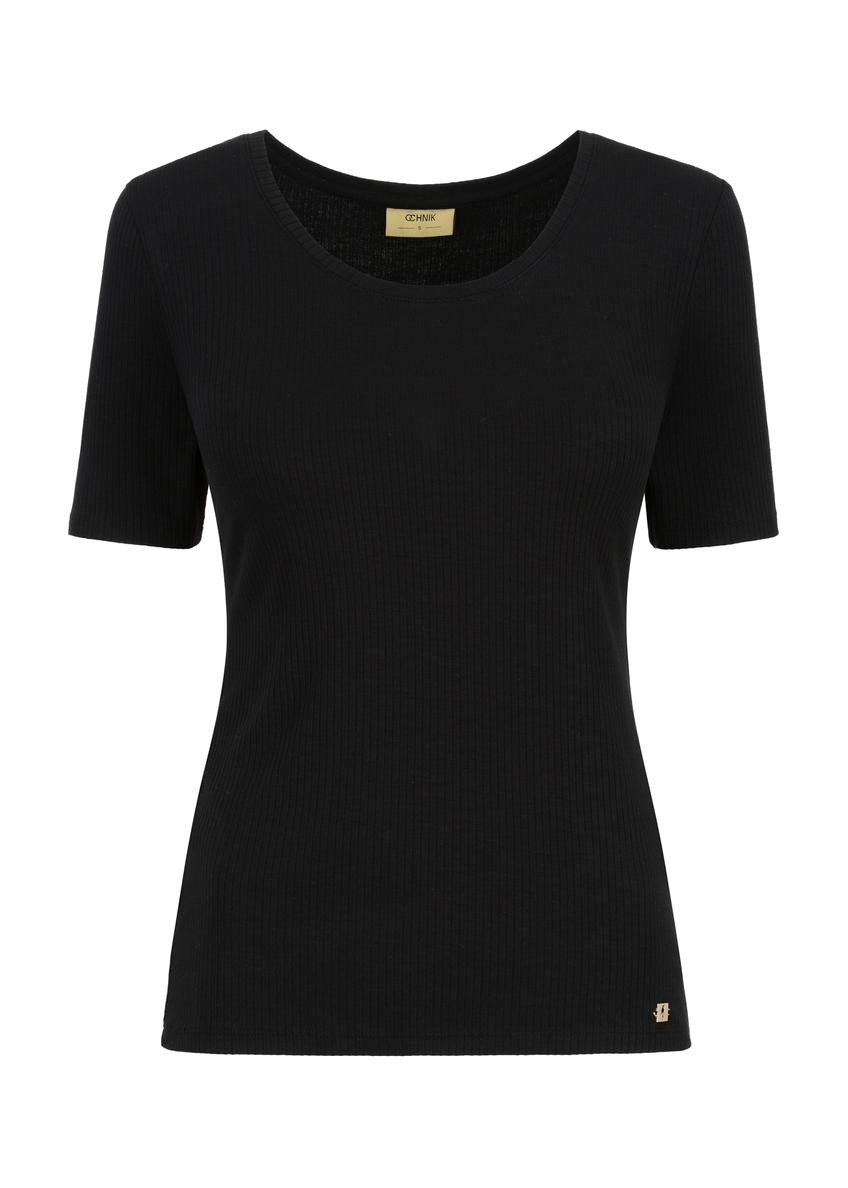 T-shirt czarny damski basic TSHDT-0114-99(Z23)-03