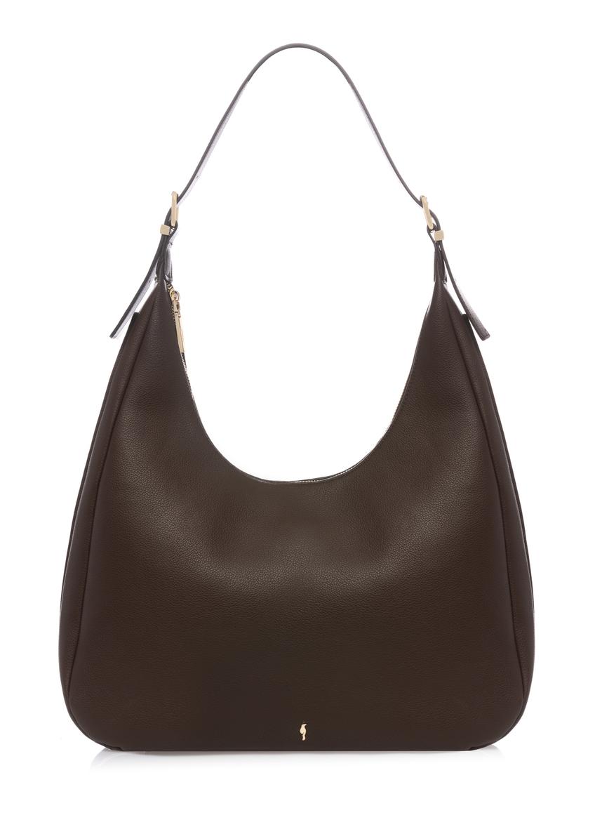 Коричнева жіноча сумка-шопер TOREC-1238-1I(W26), вигляд виробу спереду на білому тлі.