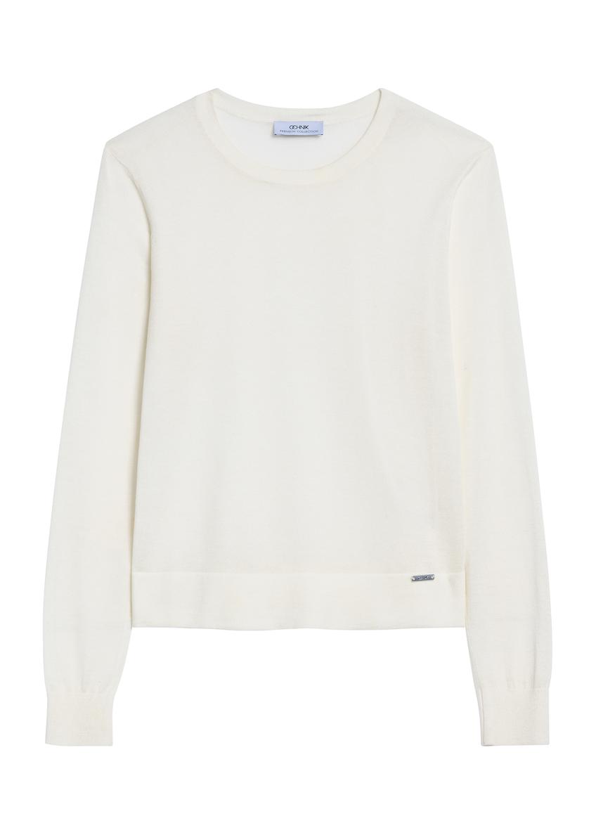 Кремова жіноча вовняна блузка LSLDT-0054-12(Z25)