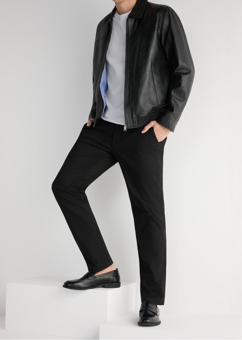 Чорні шкіряні чоловічі мокасини BUTYM-0482-99(W26)