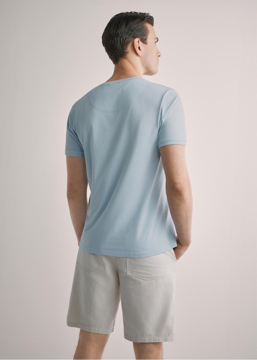 Чоловіча бавовняна синя футболка TSHMT-0088-7A(W26)