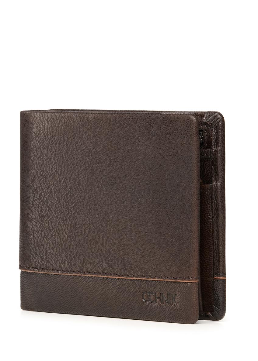 Brązowy skórzany portfel męski PORMS-0667-89(Z25)