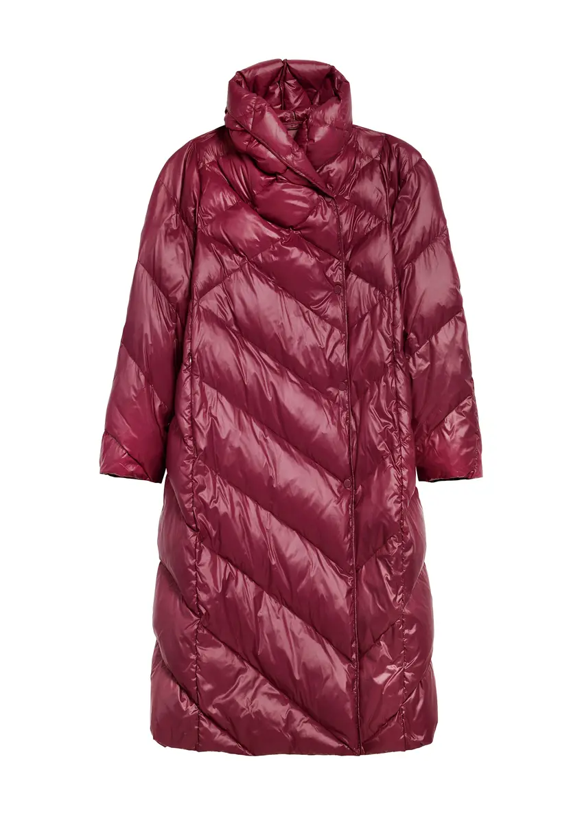 Довга зимова жіноча куртка бордового кольору KURDT-0542A-49(Z25)