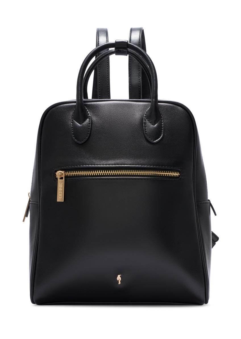 Чорний жіночий рюкзак зі штучної шкіри TOREC-1129-99(W26), вигляд виробу спереду на білому тлі.