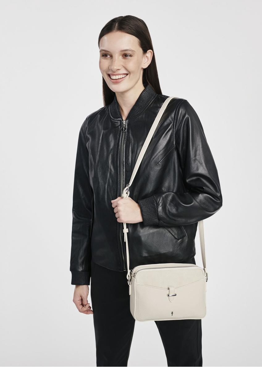 Kremowa trzykomorowa torebka damska TOREC-0830A(W25)