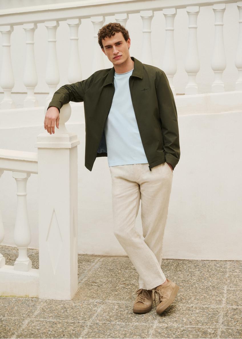 Чоловіча демісезонна куртка кольору хакі KURMT-0415-8D(W26)