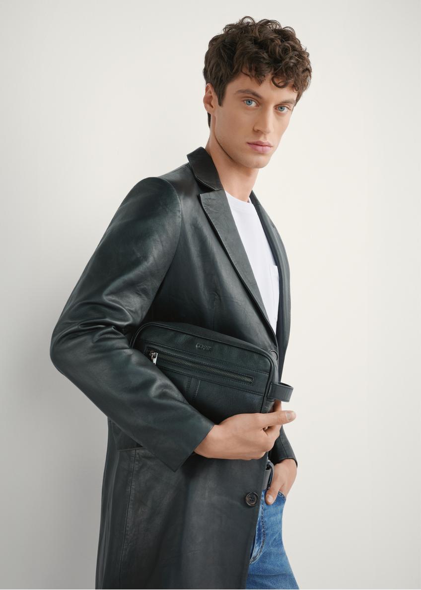 Чорна шкіряна чоловіча косметичка TORMS-0490-99(W26)