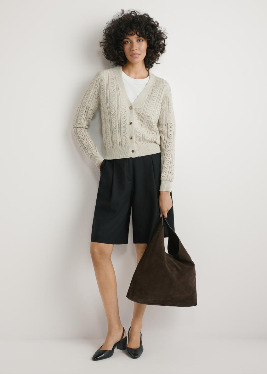 Skórzana torebka shopper w kolorze ciemnobrązowym TORES-1307-1I(W26)