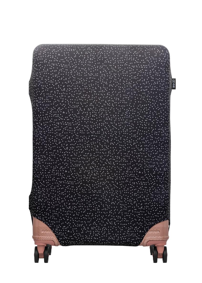 Чохол для великої валізи в горошок AW-013-0007-9P-L(W26), вигляд виробу спереду на валізі.