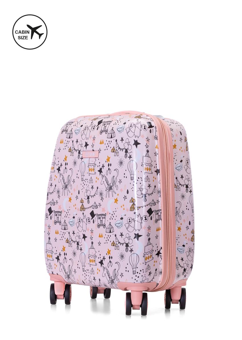 Мала рожева валіза на колесах  WALAB-0079-34-19(W25)