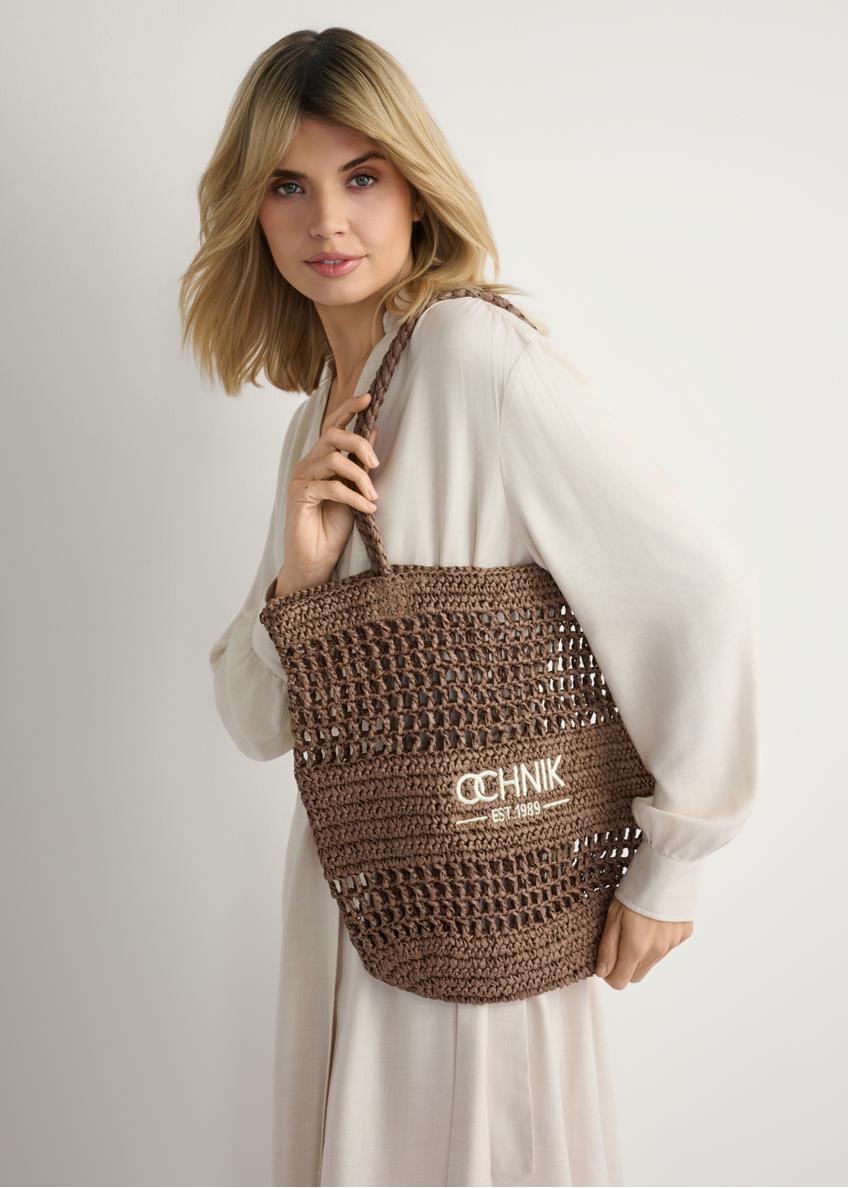 Жіноча коричнева солом’яна сумка-шопер TOREC-0924-1H(W26)