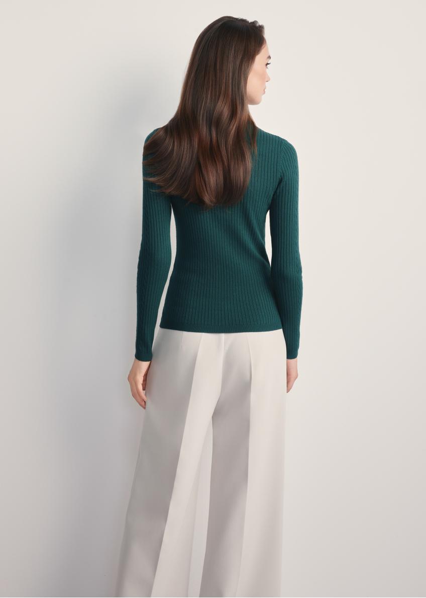 Темно-зелений жіночий джемпер LSLDT-0049-54(Z25)