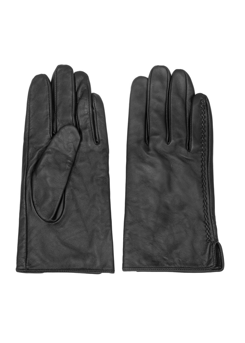 Czarne skórzane rękawiczki męskie REKMS-0001A-99(Z25)