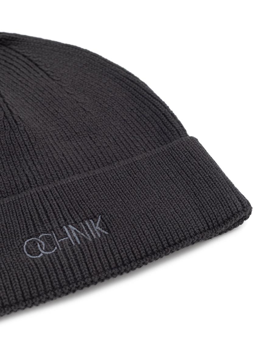 Grafitowa klasyczna czapka męska CZAMT-0060A-95(Z25)