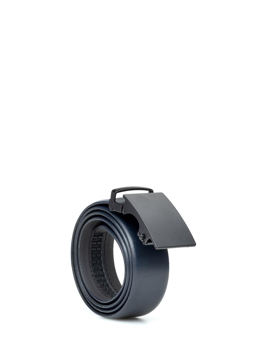 Шкіряний чоловічий ремінь темно-синього кольору PASMS-0269-7E(W26)