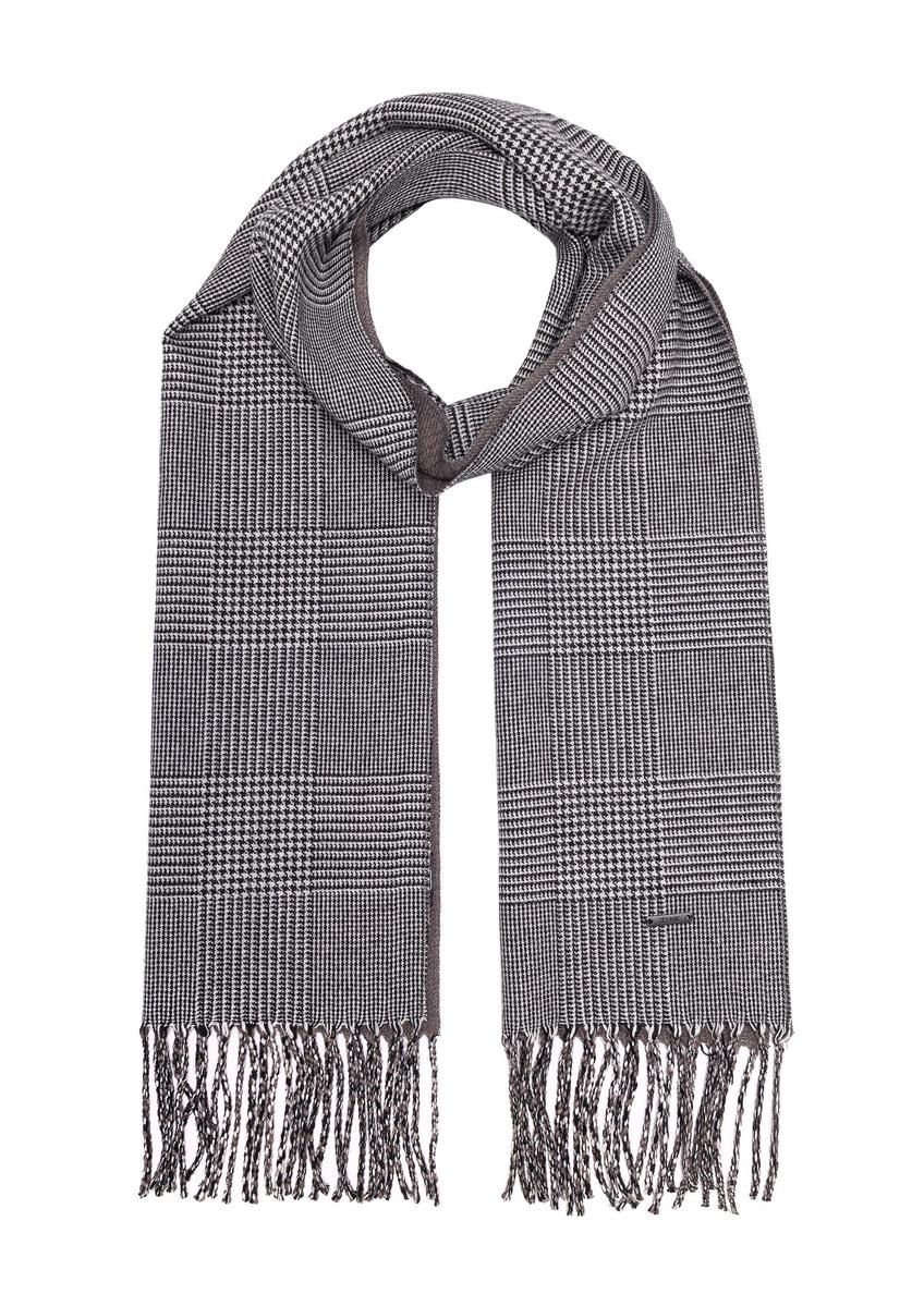 Szary męski szalik w kratkę SZAMT-0081A-98(Z25)
