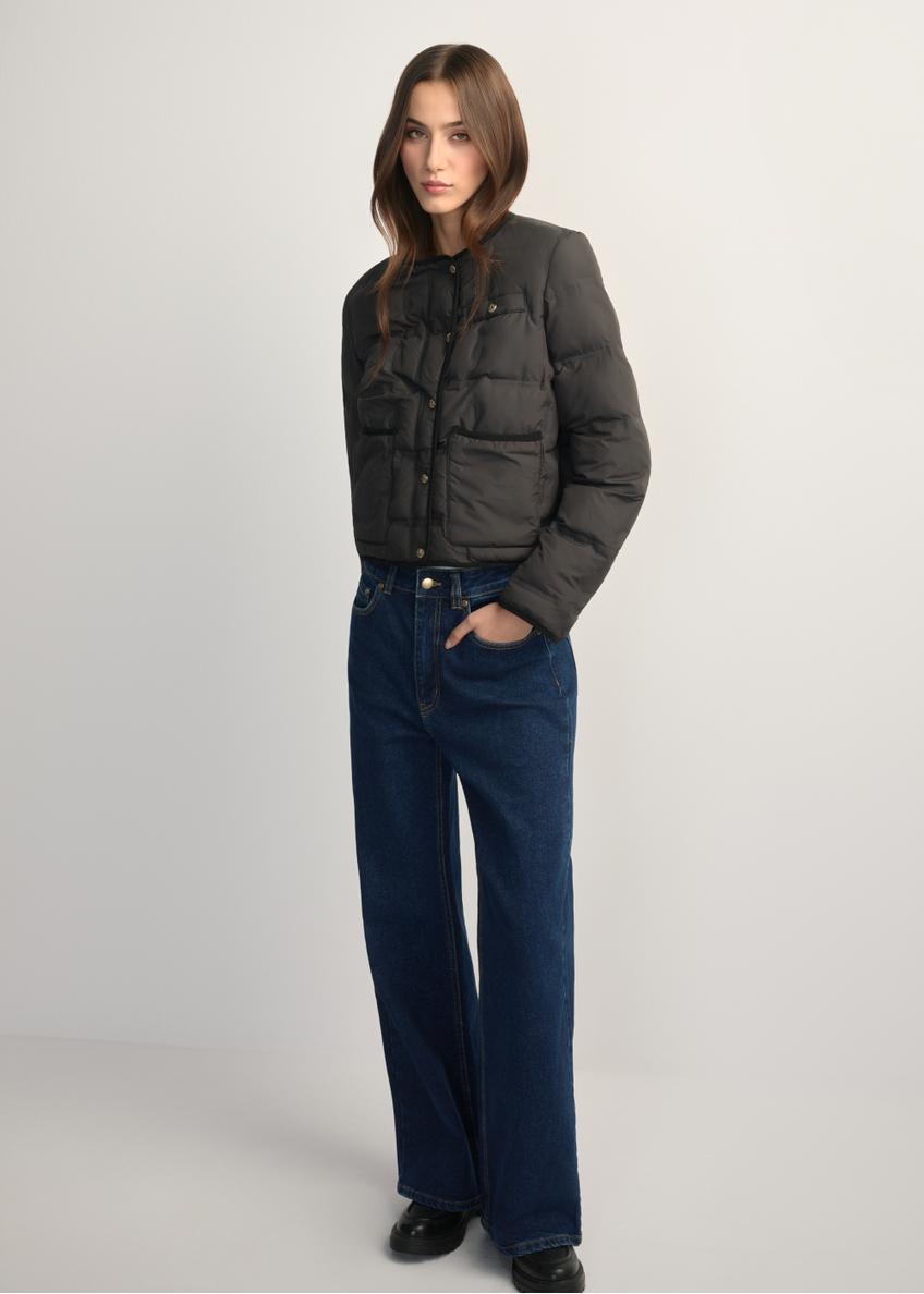 Чорна коротка жіноча куртка KURDT-0621-99(W26)