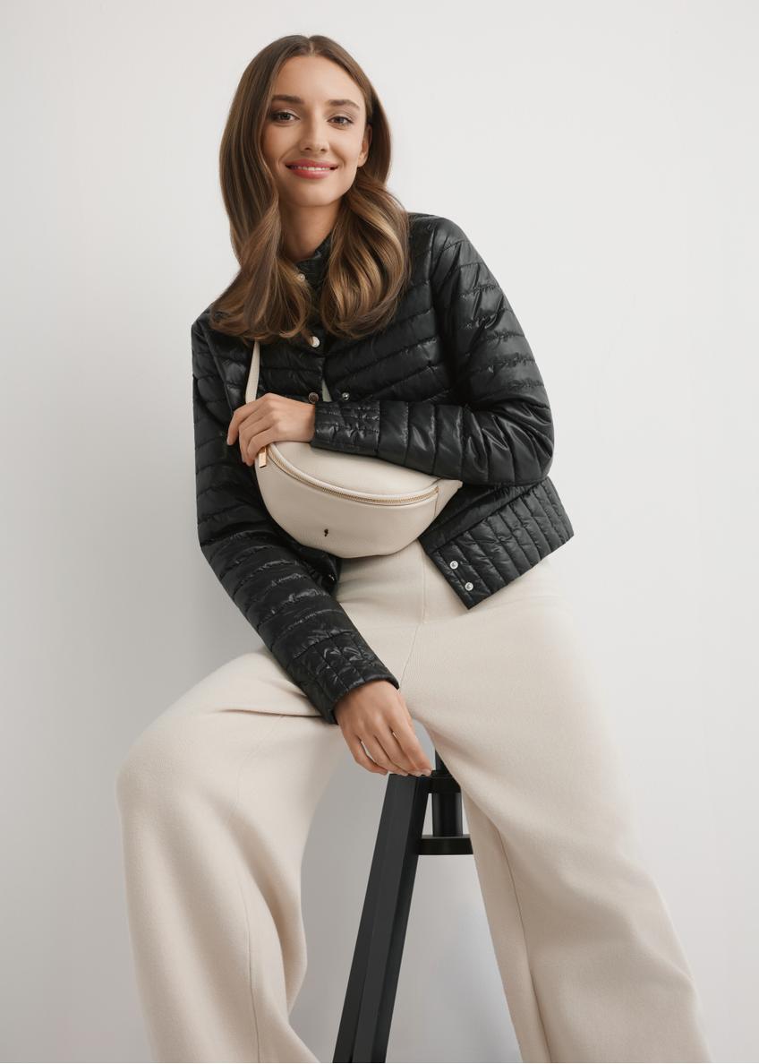 Kremowa skórzana nerka damska TORES-0894E-0B(W26)