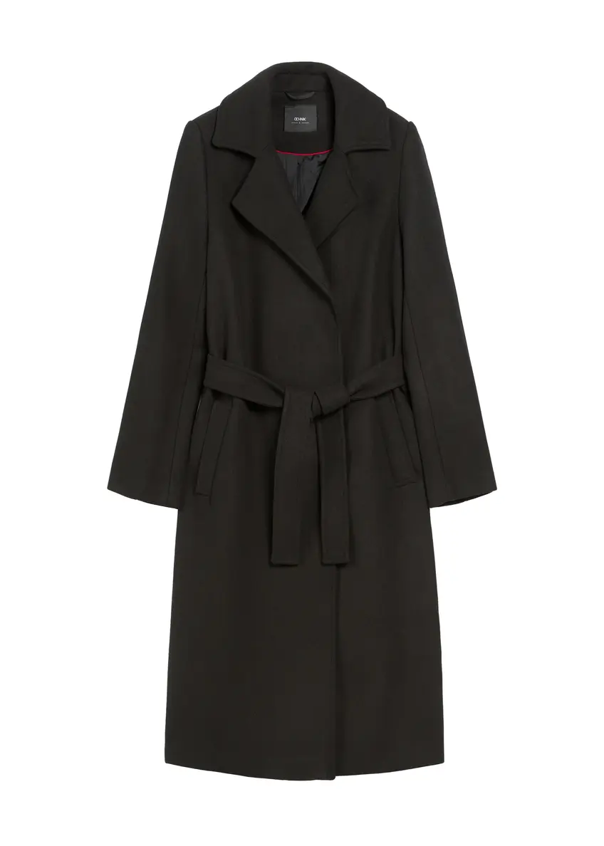 Чорне довге жіноче пальто PLADT-0048B-99(Z25)