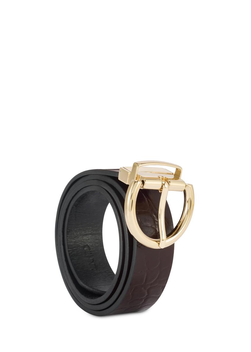 Двосторонній бордово-чорний жіночий ремінь PASDS-0175B-15(Z25)